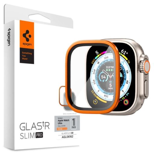 Apple Watch ULTRA 49mm kaitseklaas Spigen Glas.tR Slim PRO oran